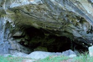 Entrance to the Aitzbitarte caves, Aitzbitarte Hill, Gipuzkoa, Spain