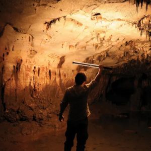 Cova Dones Cave Dr Ruiz-Redondo exploring the Cova Dones Cave, Valencia, Spain