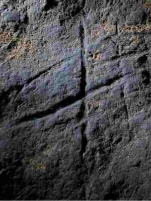 Neanderthal engraving, Gorham's Cave Abstract drawing incised by Neanderthals on the wall of Gorham's Cave, Gibraltar