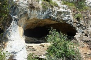 La Pasiega Cave entrance Entrance to La Pasiega Cave located at Monte Castillo, Cantabria