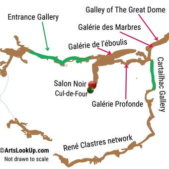 Niaux Cave Layout Layout of Niaux Cave, Ariège, showing the main chambers and galleries